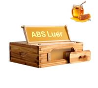 VEVOR Kit démarrage ruche avec boîte moyenne, bois de sapin enduit de cire d'abeille, kit ruche Langstroth avec 10 cadres et fondations fenêtres acrylique transparent pour apiculteurs pro débutants