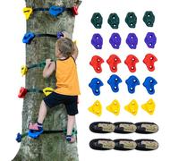 VEVOR Kit d'Escalade d'Arbre, 20 Prises d'Escalade et 6 Sangles à Cliquet, Différentes Couleurs et Formes, pour Enfants et Adultes Grimpeurs, pour l'Entraînement d'Obstacles Ninja en Plein Air