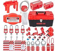 VEVOR Kit d'Étiquetage de Verrouillage 42 Pièces Kit de Station de Cadenas d'Étiquetage 40 x 24 x 24 cm Kit de Sécurité Électrique de Verrou Loto pour Arrêter ou Verrouiller Machines Dangereuses