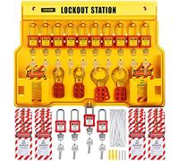 VEVOR Kit d'Étiquetage de Verrouillage 58 PCS Kit de Station de Cadenas d'Étiquetage 39,3 x 55,8 cm Kit de Sécurité électrique de Verrou Loto Utilisés pour Arrêter ou Verrouiller Machines Dangereuses