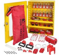 VEVOR Kit d'étiquetage de verrouillage électrique, 59 pcs, station de consignation et d'étiquetage de sécurité avec cadenas, moraillon, étiquette, attache, prise, disjoncteur, valve, câble, sac, boîte