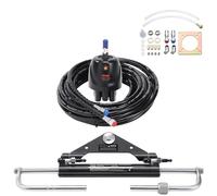 VEVOR Kit Direction Hydraulique Hors-bord 150 hp 7,9 m Système de Direction | Pour Bateau, Monomoteur, avec Pompe de Barre 2,5 MPa, Vérin de Verrouillage Bidirectionnel, 2 Flexibles Haute Résistance