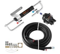 VEVOR Kit Direction Hydraulique Hors-bord 90 hp 7,3 m Système de Direction pour Bateau, Monomoteur, avec Pompe de Barre 2,5 MPa, Vérin de Verrouillage Bidirectionnel, 2 Flexibles Haute Résistance