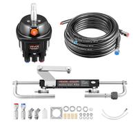 VEVOR Kit Direction Hydraulique Hors-bord 90 hp Système Direction Hydraulique Bateau pour Monomoteur Station Unique, avec Pompe Barre 6,9 MPa, Cylindre de Verrouillage Bidirectionnel, Flexibles 6 m