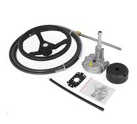 VEVOR Kit Direction Hydraulique Hors-Bord avec Câble 4,57 m SS13715 et Volant 34,3 cm, Système de Direction Hydraulique Marin Connexion Rapide Safe-T, Accessoires pour Bateau Voyage