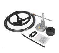 VEVOR Kit Direction Hydraulique Hors-bord avec Câble 4,9 m SS13716, Système de Direction Hydraulique Marin avec Volant 34,3 cm, Accessoires pour Bateau Voyage