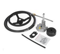 VEVOR Kit Direction Hydraulique Hors-bord avec Câble 4,9 m SS13716, Système de Direction Hydraulique Marin avec Volant 34,3 cm, Accessoires pour Bateau Voyage