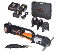 VEVOR Kit d'outil de sertissage avec 2 batteries 18 V 4,0 Ah mâchoires V15 22 28