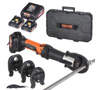 VEVOR Kit d'outils de sertissage de tuyaux électriques alimentés avec 2 batteries 18 V 2,0 Ah, pince à sertir professionnelle, avec mâchoires M15, M22, M28, chargeur rapide et étui de transport, 360°