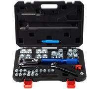 VEVOR Kit d'Outils d'Évasement de Conduite de Frein Hydraulique Double 45° pour Tubes 4,75-12,7 mm avec Coupe-tube Ébavurage de Tubes, Différents Types de Matrices, pour Ateliers Réparation Automobile