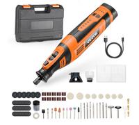 VEVOR Kit d'outils rotatifs sans fil, 136 PCs, mini-outil rotatif électrique portable CC 8 V, 5 vitesses 5000-30000 tr/min, pour gravure, ponçage, polissage, sculpture, meulage, découpe et bricolage