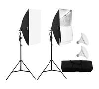 VEVOR Kit Éclairage Softbox Professionnel, Lot de 2, 50x70 cm, Ampoule LED 30 W, 5500 K Proche Lumière Jour, Support Trépied Réglable, pour Studio, Photographie, Enregistrement Vidéo, Diffusion Direct