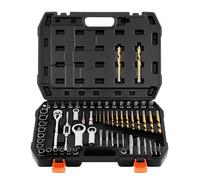 VEVOR Kit Extracteur de Vis Cassée 63PCs, Outils d'Extraction de Vis Abîmée avec Coffret, pour Écrous Arrondis Réparation Domicile Atelier, avec Casse-écrous, Tarauds, Forets, Clés et Adaptateurs