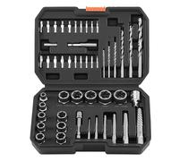 VEVOR Kit Extracteur de Vis Cassée avec Forets 49PCs, Outils d'Extraction de Vis Dénudée et d'Écrous, pour Retrait des Boulons Réparation Domicile Atelier, en Acier Cr-Mo, avec Adaptateurs et Coffret