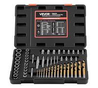 VEVOR Kit Extracteurs de Vis Cassée 54PCs, Outils d'Extraction d'Écrous Endommagés et Arrondis, pour Réparation Domicile Atelier, en Acier Cr-Mo Robuste, avec Adaptateurs et Coffret de Rangement
