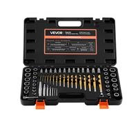 VEVOR Kit Extracteurs de Vis Cassée 65PCs, Outils d'Extraction d'Écrous Endommagés et Arrondis, pour Réparation Domicile Atelier, en Acier Cr-Mo Robuste, avec Adaptateurs et Coffret de Rangement