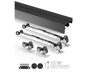 VEVOR Kit Ferramenta per Porta Scorrevole Bypass, 2438 mm, Resistente, in Lega di Alluminio, per Porta Scorrevole dell'Armadio con Tiranti a Dita, per Sistema a 2 Porte, per Spessori Porta 35-45 mm