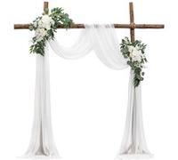 VEVOR Kit Fleurs Artificielles pour Arche de Mariage avec 2 Bouquets de Fleurs, 1 Rideau Translucide, pour Décoration de Célébrations de Cérémonie, de Toile de Fond de Réception, Événements, Blanc