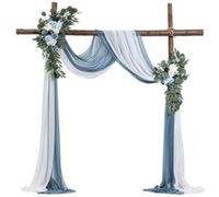 VEVOR Kit fleurs artificielles pour arche mariage – 2 bouquets, 2 rideaux translucides – Bleu Blanc