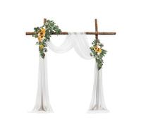 VEVOR Kit Fleurs Artificielles pour Arche de Mariage avec 2 Bouquets de Fleurs, 1 Rideau Translucide, pour Décoration de Célébrations Cérémonie, de Toile de Fond de Réception, Événements, Jaune Blanc