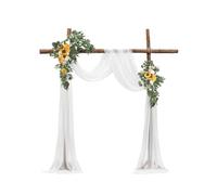 VEVOR Kit Fleurs Artificielles pour Arche de Mariage avec 2 Bouquets de Fleurs, 1 Rideau Translucide, pour Décoration de Célébrations Cérémonie, de Toile de Fond de Réception, Événements, Jaune Blanc