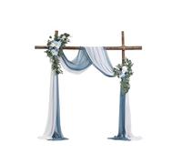 VEVOR Kit Fleurs Artificielles pour Arche de Mariage avec 2 Bouquets de Fleurs, 2 Rideaux Translucides, pour Décoration Célébrations Cérémonie, de Toile de Fond de Réception, Événements, Bleu Blanc