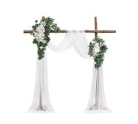 VEVOR Kit Fleurs Artificielles pour Arche de Mariage avec 2 Bouquets de Fleurs, 2 Rideaux Translucides, pour Décoration de Célébrations Cérémonie, de Toile de Fond de Réception, Événements, Blanc