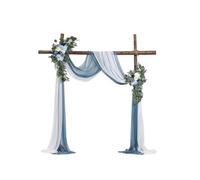 VEVOR Kit Fleurs Artificielles pour Arche de Mariage avec 2 Bouquets de Fleurs, 2 Rideaux Translucides, pour Décoration Célébrations Cérémonie, de Toile de Fond de Réception, Événements, Bleu Blanc