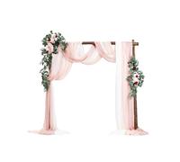 VEVOR Kit Fleurs Artificielles pour Arche de Mariage avec 2 Bouquets de Fleurs, 3 Rideaux Translucides, pour Décoration Célébrations de Cérémonie, de Toile de Fond de Réception, Événements, Rose Blanc