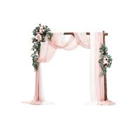 VEVOR Kit Fleurs Artificielles pour Arche Mariage 2 Fleurs 3 Rideaux Rose Blanc