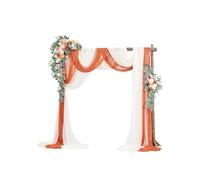 VEVOR Kit Fleurs Artificielles pour Arche de Mariage avec 2 Bouquets de Fleurs, 3 Rideaux Translucides, pour Décoration Célébrations de Cérémonie, de Toile Fond de Réception, Événements, Orange Blanc