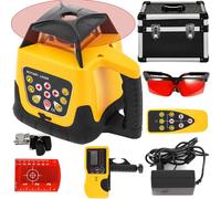VEVOR Kit laser rotatif avec faisceau rouge - Kit laser rotatif numérique à nivellement automatique avec une portée de 500 m, télécommande incluse