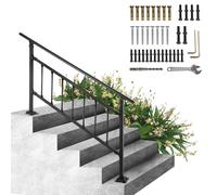 VEVOR Kit Main Courante Rampe d'Escalier Fer 1-4 Marches Extérieur avec Barres