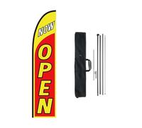 VEVOR Kit Mât de Drapeau Plume Publicitaire avec OPEN, Poteau, Piquet de Sol, Hauteur 498,5 cm pour Entreprises Extérieur, Événement Sportif, Activité Promotionnelle