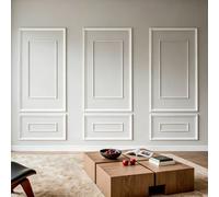 VEVOR Kit Moulure Murale Prédécoupée 3 Lots Cadres Double Ligne Large et Fin pour Décor Intérieure Mur d'Accent Salon Chambre Couloir, Prêt à Poser, Polystyrène Léger à Peindre, Imperméable, Blanc