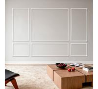 VEVOR Kit Moulure Murale Prédécoupée 3 Lots Cadres Moulure Murale 79 cm 80 cm 61 cm 91 cm pour Déco Intérieure Salon Chambre Couloir Mur d'Accent, Polystyrène, Léger, Prêt à Peindre, Étanche, Blanc