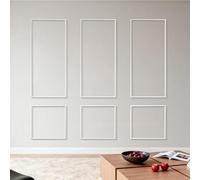 VEVOR Kit Moulure Murale Prédécoupée 3 Lots Cadres Moulure Murale Fine 61x137 cm 61x61 cm pour Décoration Intérieure Salon Chambre Couloir, Prêt à Poser, Polystyrène Léger à Peindre, Étanche, Blanc