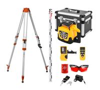 VEVOR Kit Niveau Laser Rotatif Autonivelant 360°, Portée 300 m, Faisceau Rouge, Inclinaison Réglable, Angle de Balayage Flexible, Étanchéité IP54, Précis, avec Récepteur, Télécommande, Étui Transport