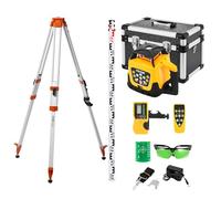 VEVOR Kit Niveau Laser Rotatif Autonivelant 360°, Portée 500 m, Faisceau Vert, Inclinaison Réglable, Angle de Balayage Flexible, Étanchéité IP54, Précis, avec Récepteur, Télécommande, Étui Transport