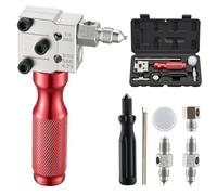 VEVOR Kit Outils d'Évasement de Tuyaux de Freins Simple Double 45° Outil de Dudgeonnage pour Conduite de Frein pour Réparation de Tube en Cuivre 4,75 mm 6,35 mm, avec 2 Matrices Formage, Ébavureur