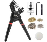 VEVOR Kit outils pour œillets, 500 pcs, kit œillets métalliques de 10 mm en or et argent, avec pince à œillets manuelle, perforatrice et bloc, pour cuir, bâche, chaussures, artisanat, tissu, ceinture