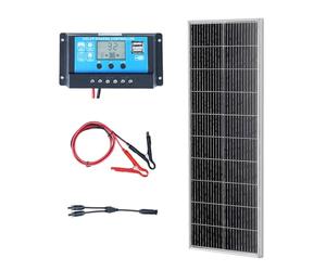VEVOR Kit Panneau Solaire Monocristallin 100 W, Panneau Solaire 12 V + Contrôleur de Charge Module PV Monocristallin à Haute Efficacité 23% Étanche IP68 pour Maison, Camping-car, Bateau, Hors-réseau