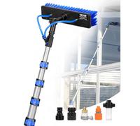 VEVOR Kit Perche Télescopique Nettoyage Panneaux Solaires Extensible à 7,3 m, avec Tête de Brosse PP Rotative 180°, Tuyau 20 m, Outil de Nettoyage Alimentée en Eau, pour Vitres Domestique, Extérieur