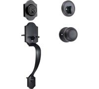 VEVOR Kit poignée et verrou de porte d'entrée, kit serrure de porte d'entrée avec bouton intérieur, distance réglable entre les trous, kit poignée à cylindre unique, pour porte d'entrée et porte d'ent