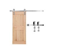 VEVOR Kit Quincaillerie pour Porte Grange Coulissante Simple, 150 cm, Rail Durable et Rouleau J, Finition Nickel Brossé, 150 kg, pour Portes 762 mm Largeur 34,92-44,45 mm Épaisseur, Porte Non Incluse