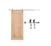 VEVOR Kit Quincaillerie de Porte Grange Coulissante Simple, 244 cm, Rail Durable Rouleau J, Finition Nickel Brossé, 150 kg, pour Portes 1066,8-1219,2 mm Largeur 34,92-44,45 mm Épais, Porte Non Incluse