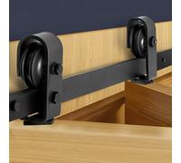 VEVOR Kit Quincaillerie de Porte Grange Coulissante Pliante, 1320 mm, Rail Simple Robuste, Montage par Haut, Coulissement Fluide, pour 2 Portes 60,96 cm de Placard, Buanderie, Portes Non Incluses