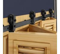 VEVOR Kit Quincaillerie de Porte Grange Coulissante Pliante, 1524 mm, Rail Simple Robuste, Montage par Haut, Coulissement Fluide, pour 4 Portes 35,56 cm de Placard, Buanderie, Portes Non Incluses