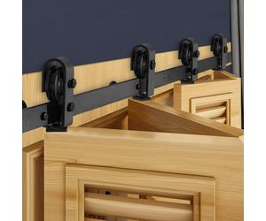 VEVOR Kit Quincaillerie de Porte Grange Coulissante Pliante, 1524 mm, Rail Simple Robuste, Montage par Haut, Coulissement Fluide, pour 4 Portes 35,56 cm de Placard, Buanderie, Portes Non Incluses