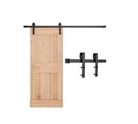 VEVOR Kit Quincaillerie de Porte Grange Coulissante Simple, 200 cm, Rail Durable et Rouleau J, Charge 150 kg, pour Portes 914,4-1016 mm de Largeur 34,92-44,45 mm d'Épaisseur, Noir, Porte Non Incluse